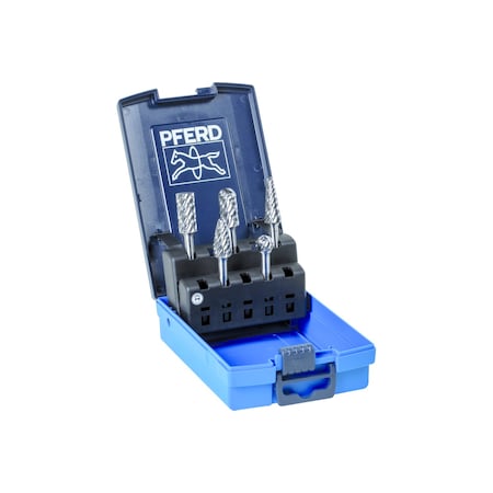 Pferd 5 Piece Bur Set - 1/4" Shank - Plastic Case, CAST Cut 26555